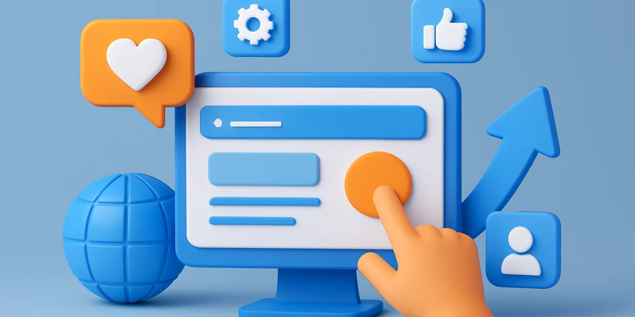 Business owner reviewing website, social profiles, ads and analytics on multiple screens to enhance online presence
